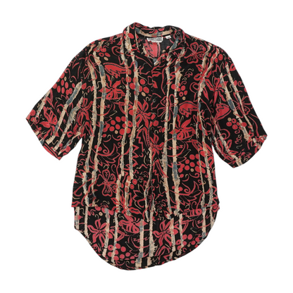 Vintage Black Graphic Short Sleeve Button Down