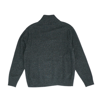 Black Solid 1/4 Zip Sweater