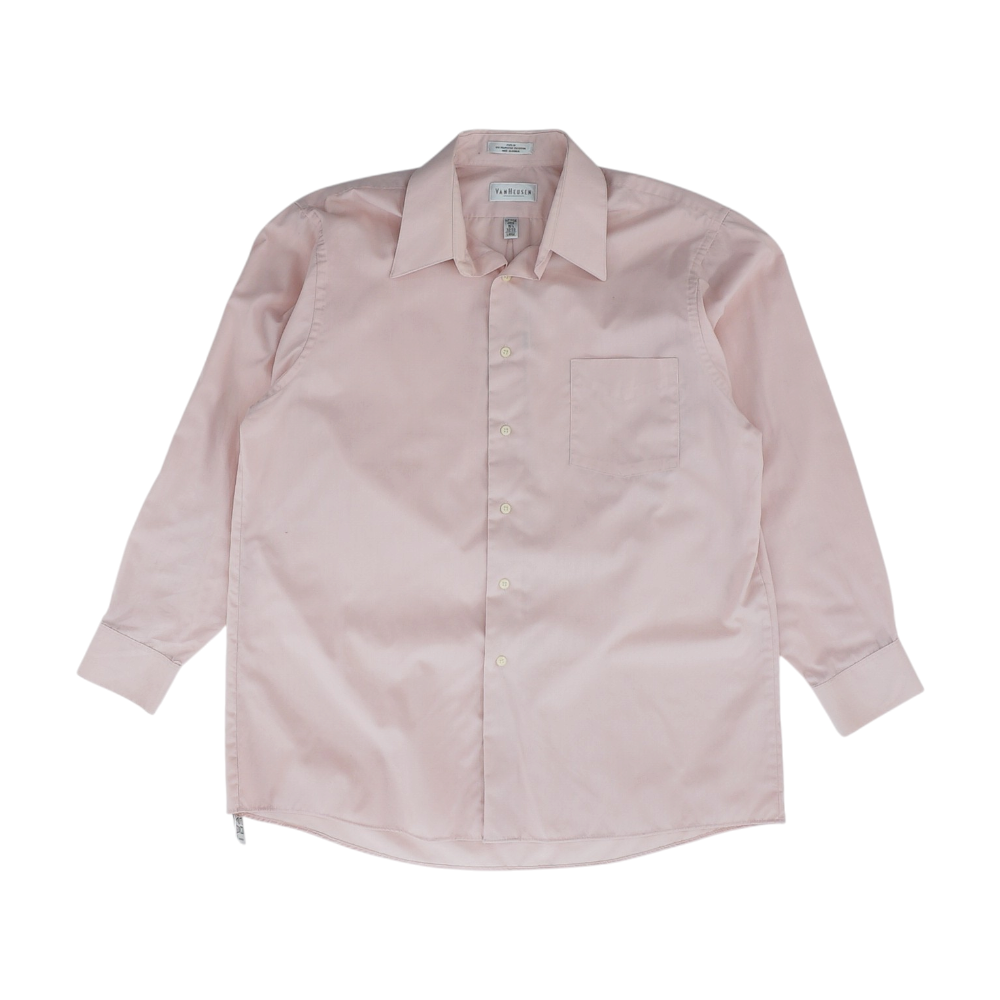 Pink Solid Long Sleeve Button Down