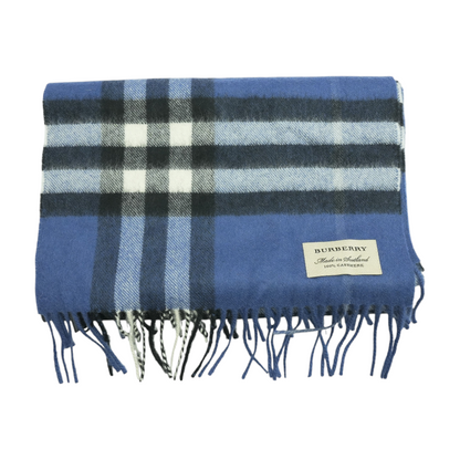 Thistle Blue Giant Icon Check Cashmere Scarf