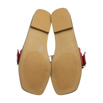 Red Flat Sandals