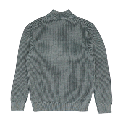 Gray Solid 1/4 Zip Sweater