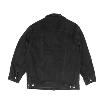Black Solid Denim Jacket