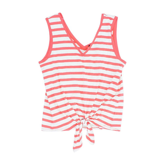 Coral Striped Tank Knit Top