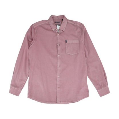 Red Solid Long Sleeve Button Down