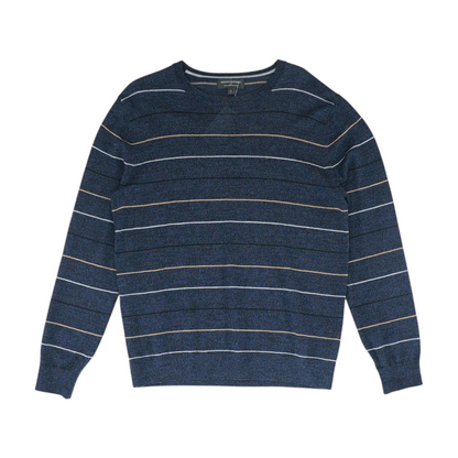 Navy Striped Pullover Sweater