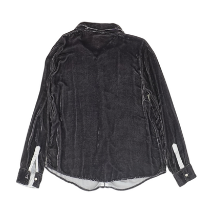 Deep Purple Solid Long Sleeve Button Down