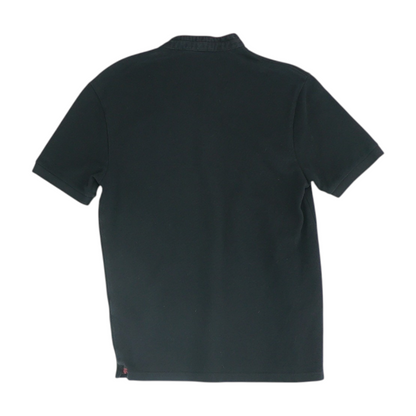 Black Solid Short Sleeve Polo
