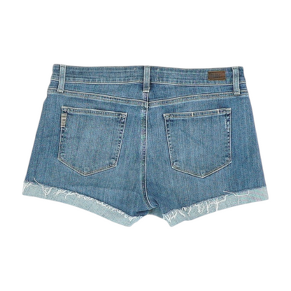 Blue Solid Denim Shorts