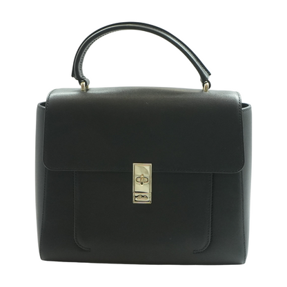 Black Emery Leather Twist-Lock Bag
