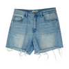 Blue Solid Denim Shorts