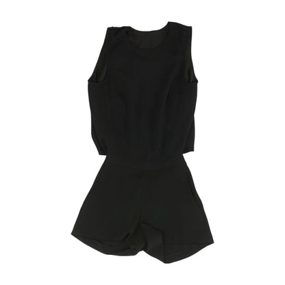 Black Solid Romper