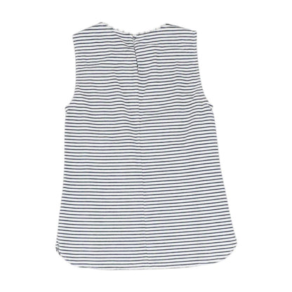 White Striped Sleeveless Blouse