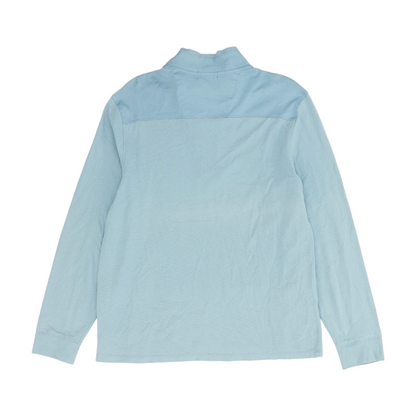 Blue Solid 1/4 Zip Pullover