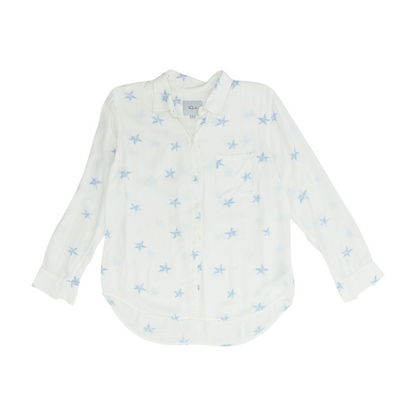 White Print Button Down