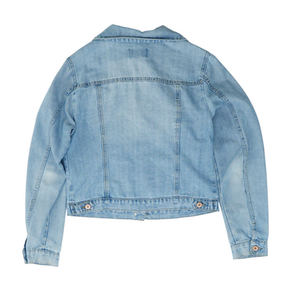 Blue Solid Denim Jacket