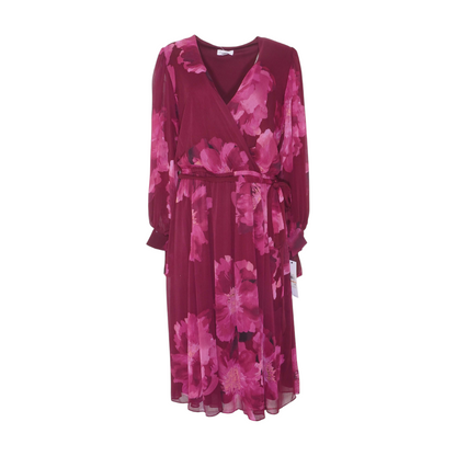 Pink Floral Midi Dress