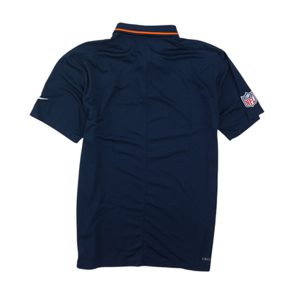 Navy Denver Broncos Solid Short Sleeve Polo