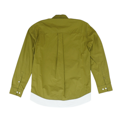 Green Solid Long Sleeve Button Down