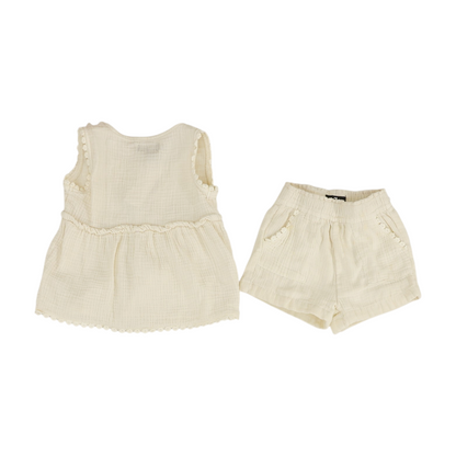 Beige Sleeveless Set