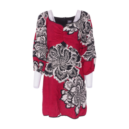 Pink Abstract Midi Dress