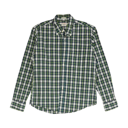 Navy Plaid Long Sleeve Button Down