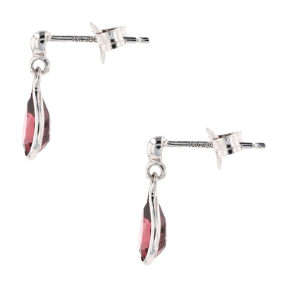 1 1/2 ctw 10K White Gold Garnet Drop Earrings