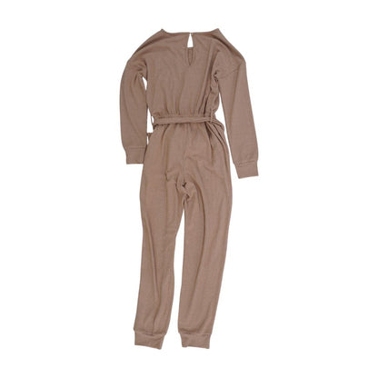 Tan Solid Jumpsuit