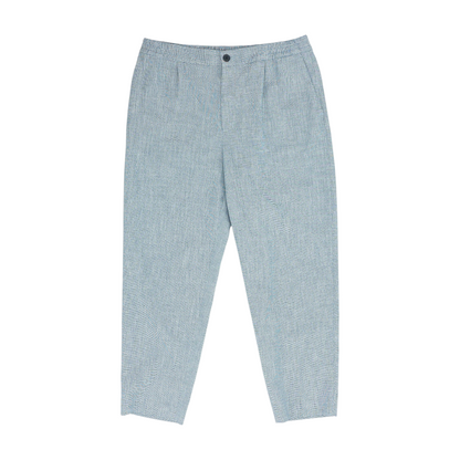 Blue Herringbone Regular Pants