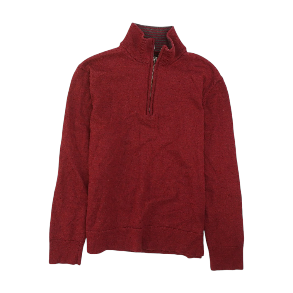 Maroon Solid 1/4 Zip Sweater