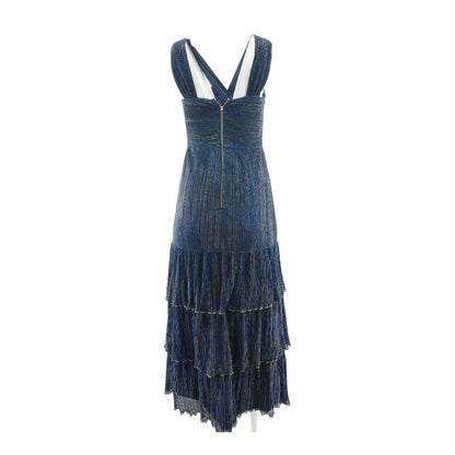 Blue Striped Midi Dress