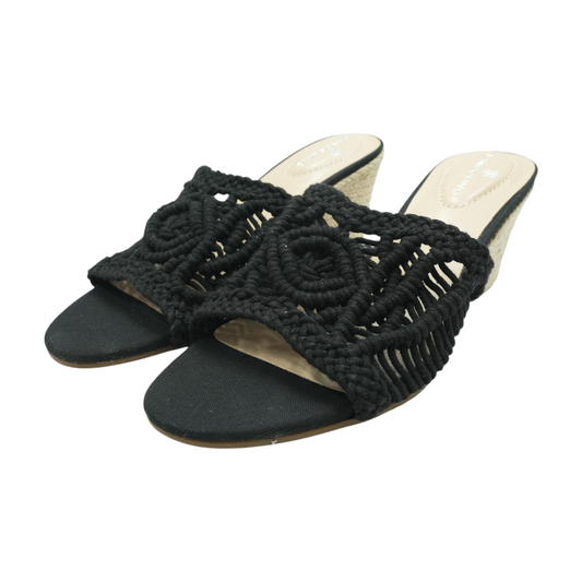 Black Wedged Sandals