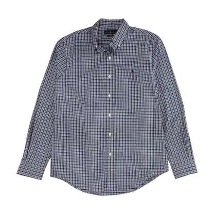Blue Check Long Sleeve Button Down