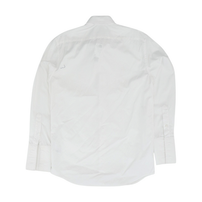 White Solid Long Sleeve Button Down