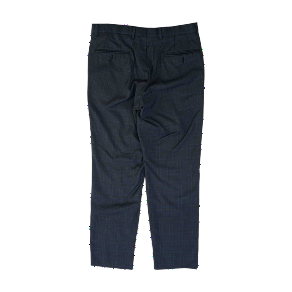 Navy Plaid Regular Pants