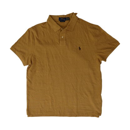 Tan Solid Short Sleeve Polo