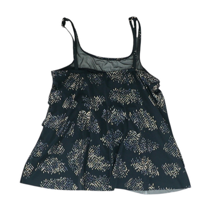 Black Print Swim Top