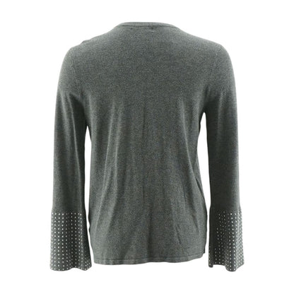 Gray Solid Cardigan Sweater