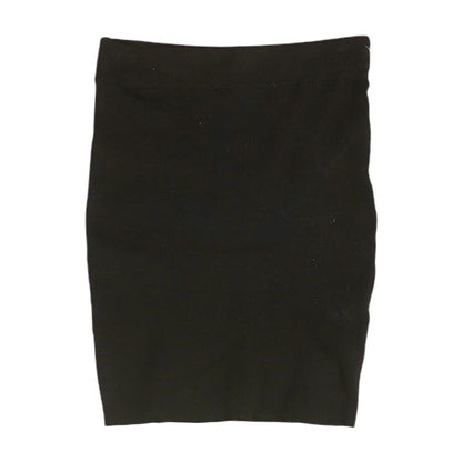 Black Solid Mini Skirt