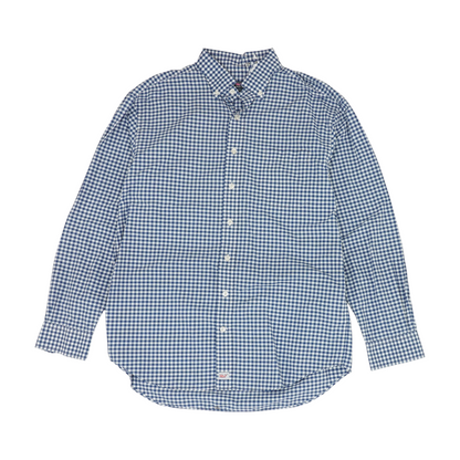Navy Check Long Sleeve Button Down