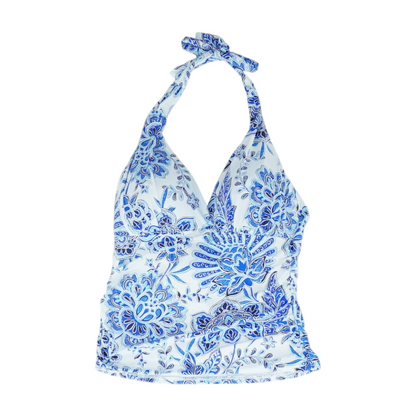 Blue Floral Swim Top