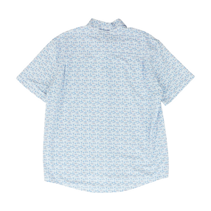 Blue Print Short Sleeve Button Down