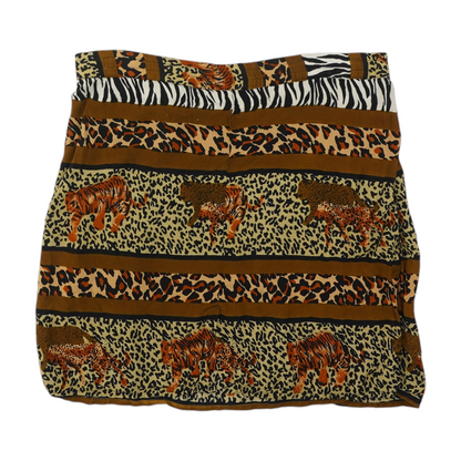 Vintage Brown Animal Print Mini Skirt