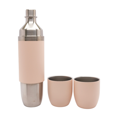 Wine Flask + Stemless Glasses