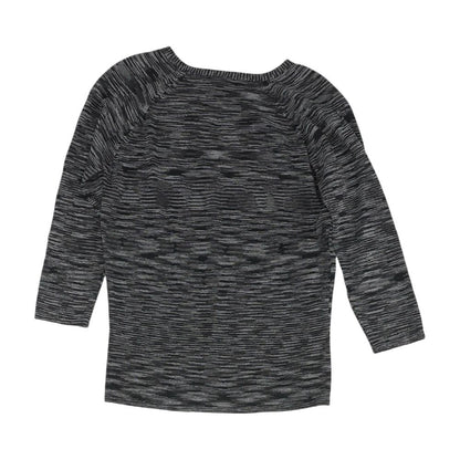 Gray Misc. V Neck Knit Top