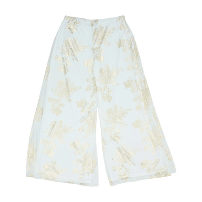 White Floral Pants