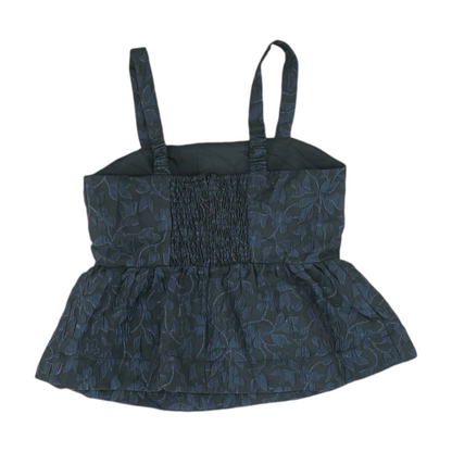 Navy Floral Cropped Blouse
