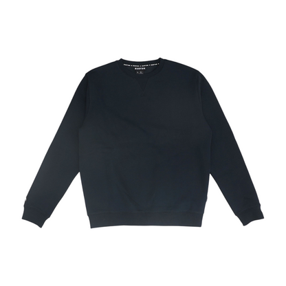 Black Solid Sweatshirt Pullover