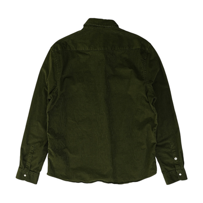 Green Solid Long Sleeve Button Down