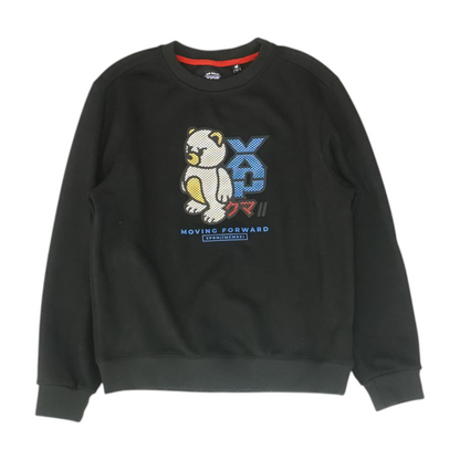Black Solid Sweatshirt Pullover